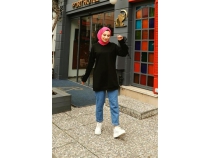 Akasya Fiyonk Detayl Sweatshirt - 71106 - Siyah