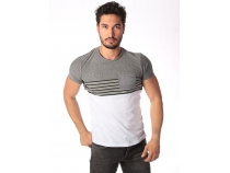 Beyaz Paral Desen Erkek T-shirt