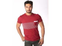 Bordo Baskl Erkek T-Shirt