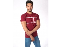 Bordo Erkek Baskl T-Shirt