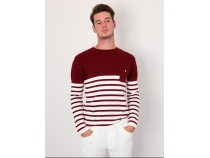 Bordo Erkek Desenli Sweat