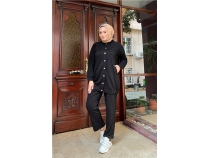 ttl Yandan Cepli kili Sade Basic Eofman Spor Takm - 12009 - Siyah