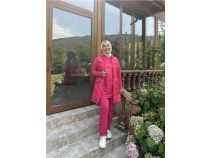 Dafne Cepli Eofman Kolsuz Yelek Beli Lastikli Pantolon l Takm - 71149 - Fuya