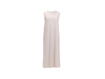 Defile lik Sade Basic Kolsuz Elbise - 06041 - Krem