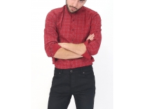 Desenli Bordo Erkek Gmlek