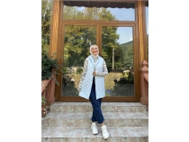 Despina Kapitone Fermuarl ttl Kolsuz Yelek - 71150 - Buz Mavisi