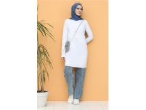 Doa Sade Basic Tunik - 06016 - Beyaz