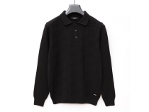 Erkek Polo Yaka Uzun Kol Slim Fit Triko - 189404 - Siyah