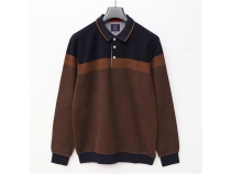 Erkek Uzun Kol Polo Yaka Sweat - CZT-103 - Lacivert - Badem