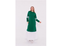 Gupse Kollar eritli Etei Detayl Spor Elbise - 71079 - Benetton Yeil