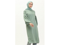 Hira Balon Kol Midi Boy Sade Basic Sweatshirt - 03031 - ala Yeili