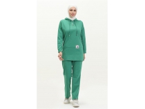 Kaponlu ttl Sade Basic kili Eofman Spor Takm - 03036 - Benetton Yeil