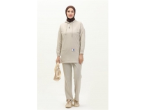 Kaponlu ttl Sade Basic kili Eofman Spor Takm - 03036 - Ekru