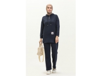 Kaponlu ttl Sade Basic kili Eofman Spor Takm - 03036 - Lacivert