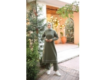 Kaponlu Uzun Sweat Pantolon kili Tesettr Eofman Takm - 03082.005 - Haki
