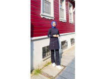 Koldan Backl eritli ttl kili Tesettr Eofman Takm - 71180 - Lacivert