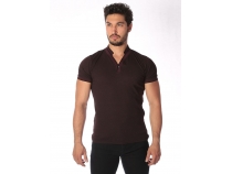 Laci-Bordo Polo Yaka Desenli T-Shirt