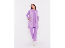 Minimal Kapitoneli Yelekli Spor l Takm - 70060 - Lila