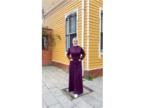 O Yaka Belden Balamal Cepli Pamuklu Uzun Ferace - 71177 - Mrdm