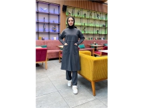 nden ki Cepli Sade Basic Uzun Tunik Pantolon kili Spor Takm - 03067 - Antrasit