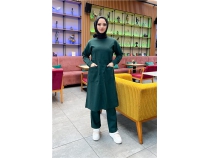 nden ki Cepli Sade Basic Uzun Tunik Pantolon kili Spor Takm - 03067 - Nefti