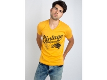 RODRIGO Hardal Vintage Ksa Kol V Yaka Baskl T-shirt