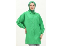Sade Basic Ovesize Gmlek - 70001 - Benetton Yeil