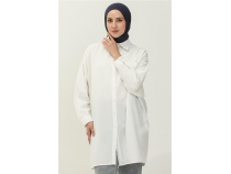 Sade Basic Ovesize Gmlek - 70001 - Ekru