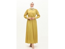 Silvia Brmck ncili Tesettr Elbise - 71108 - Ya Yeili