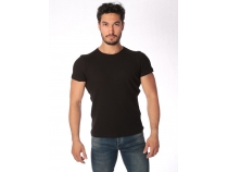 Siyah Erkek Waffle T-Shirt