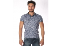 Siyah Polo Yaka Desenli T-Shirt