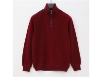 Uzun Kol Yar Fermuarl Erkek Sweat - PPS-4205 - Bordo