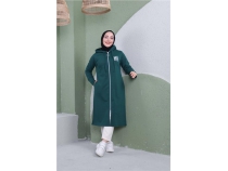 Yaz Baskl Fermuarl Kaponlu Uzun Sweat - 03081 - Nefti