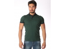 Yeil Polo Yaka Desenli T-Shirt