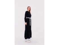 Yosun Kemerli Ve Frfr Detayl Spor Elbise - 71076 - Lacivert