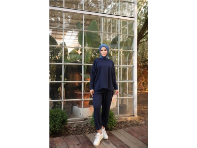 Arkas� Uzun O Yaka K�sa Sweat-Pantolon �kili E�ofman Spor Tak�m� - 71216.015 - Lacivert